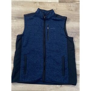 Orvis Mens Full Zip Vest Fleece Lined Blue Black Size XL